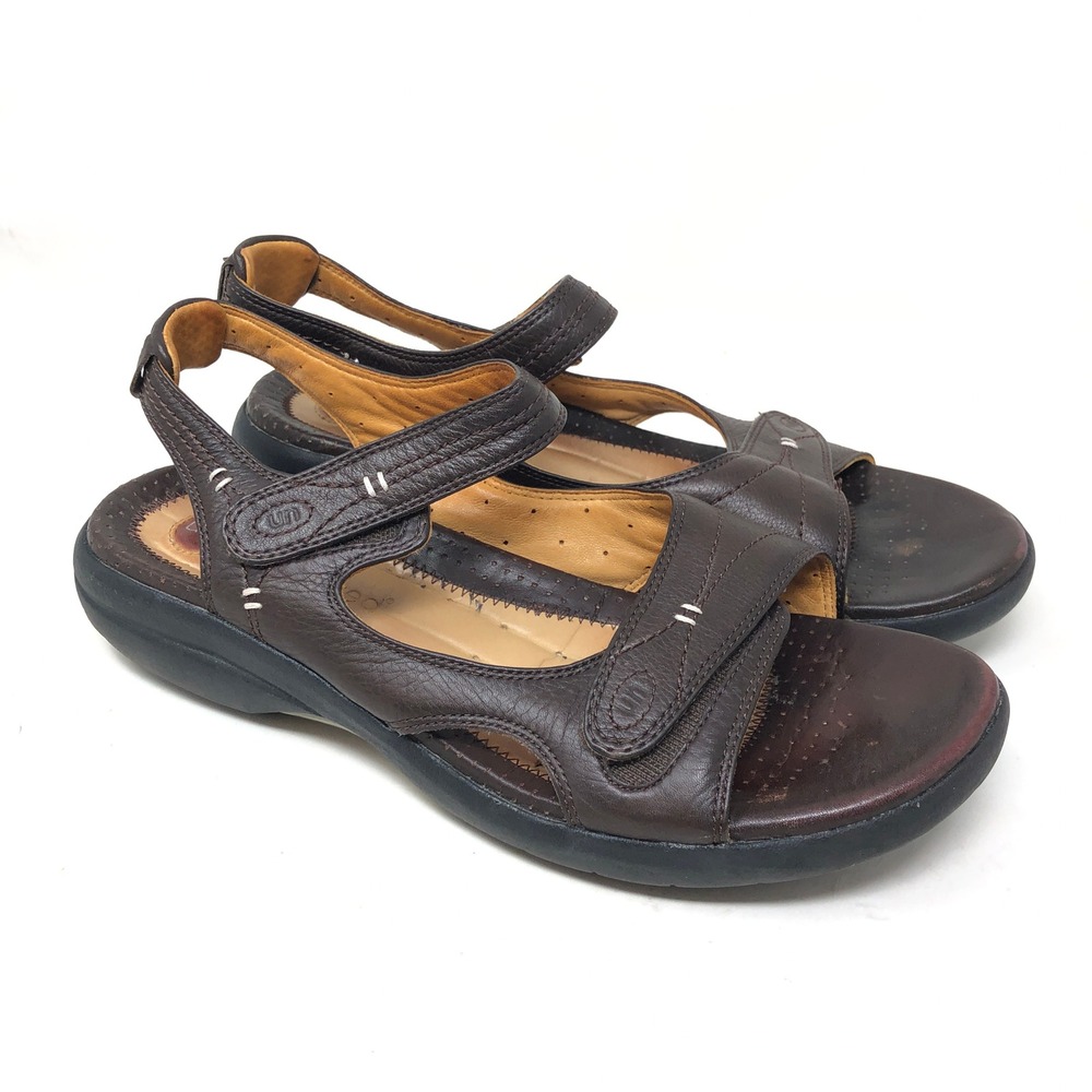 Clarks Unstructured Womens 11 Sandals Un Hatch Brown Leather Slingback Comfort